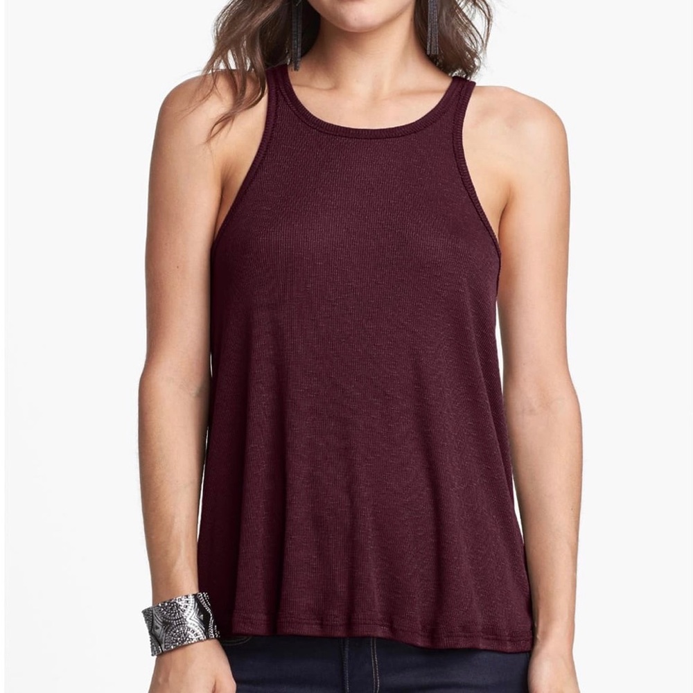 Free People Long Beach tank Maroon sz M